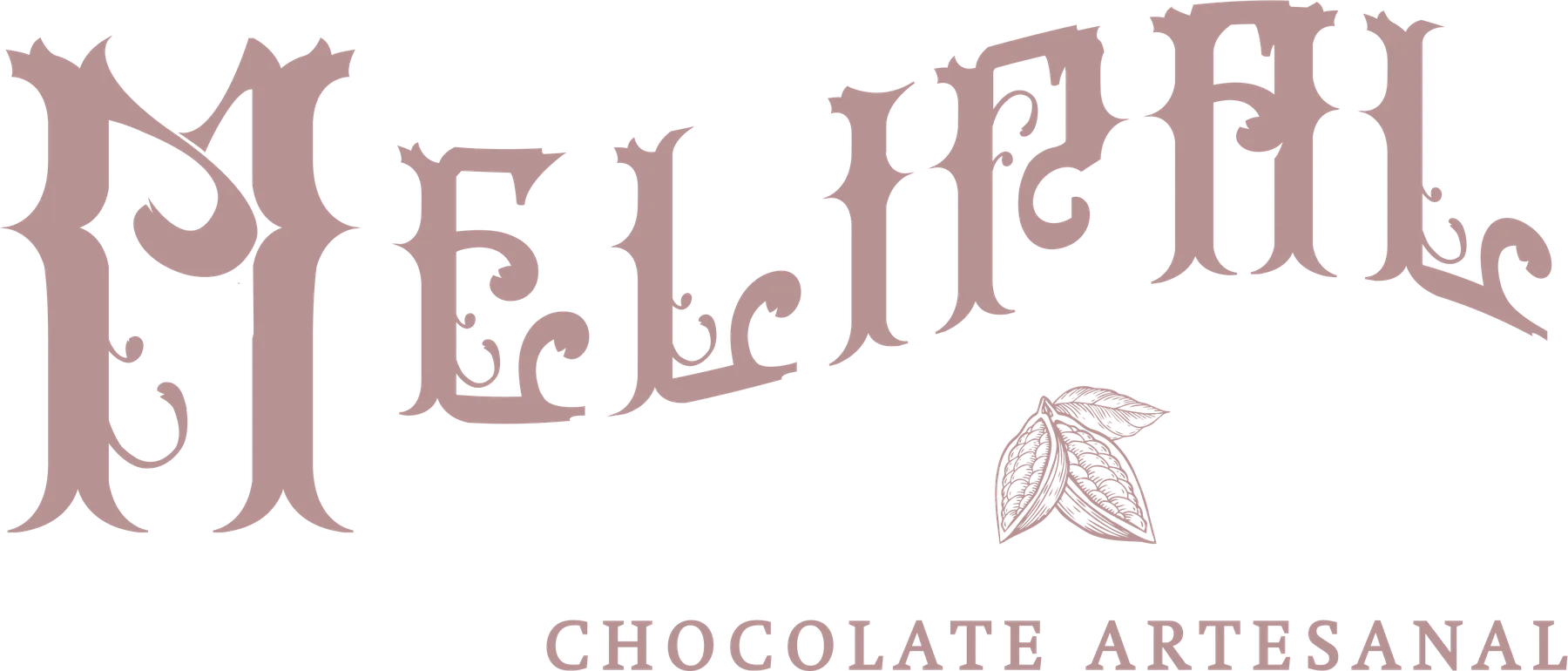 Logotipo de Melipal, chocolate artesanal, en rosa