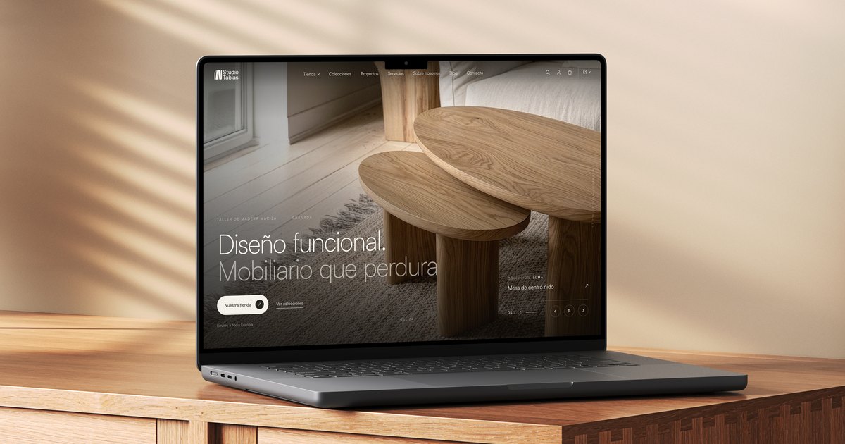 Web de Studio Tablas en un portátil