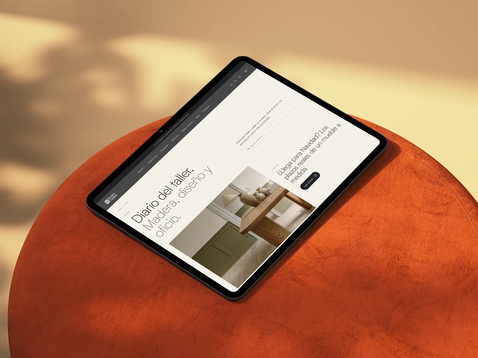 Studio Tablas blog on a tablet: the workshop journal, on craft and design